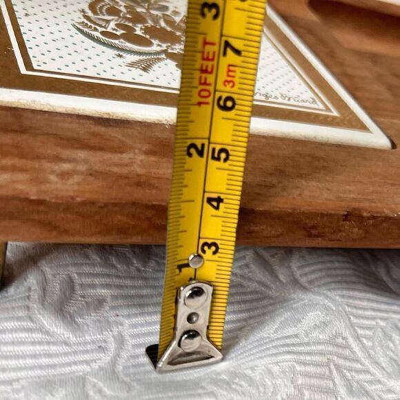 George Briar Teak Wood & Tile MCM Ceramic Serving Tray Charcuterie Board Vtg - Picture 6 of 8